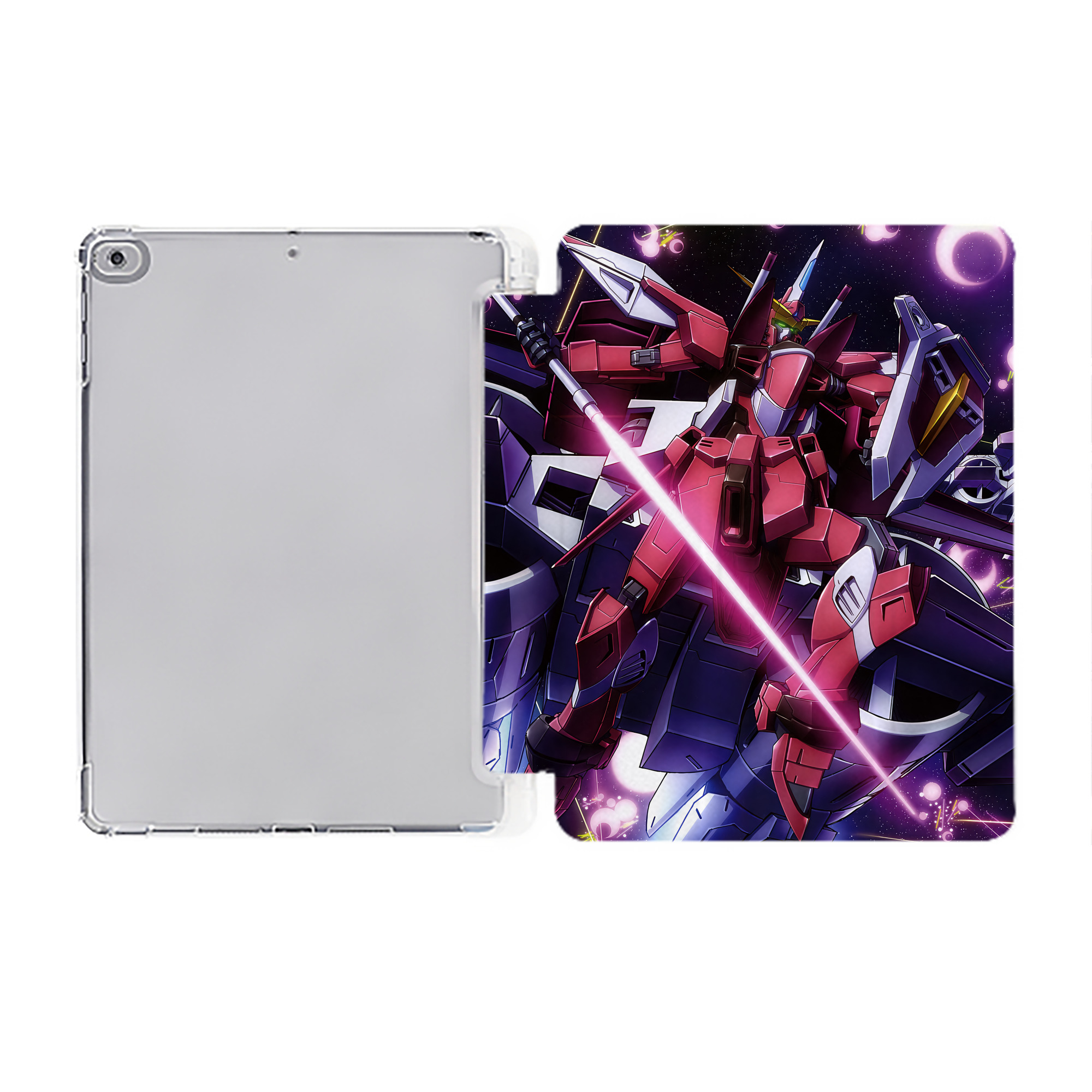 （画像用） 機動戦士ガンダム Mobile Suit Gundam IPad ケース ペン収納付き 三つ折りスタンド PUレザー×シリコン 対応機種9.5/10.5/10.9インチ